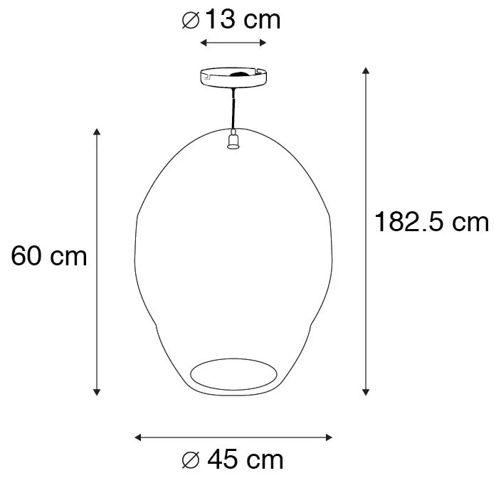 Candeeiro de suspensão oriental dourado 45 cm - Nidum L Oriental