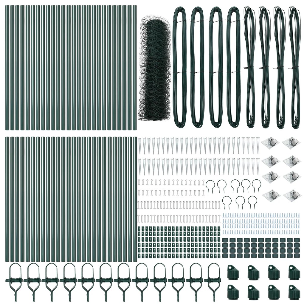 Cerca Hexagonal vidaXL Verde 1x100 m Aço