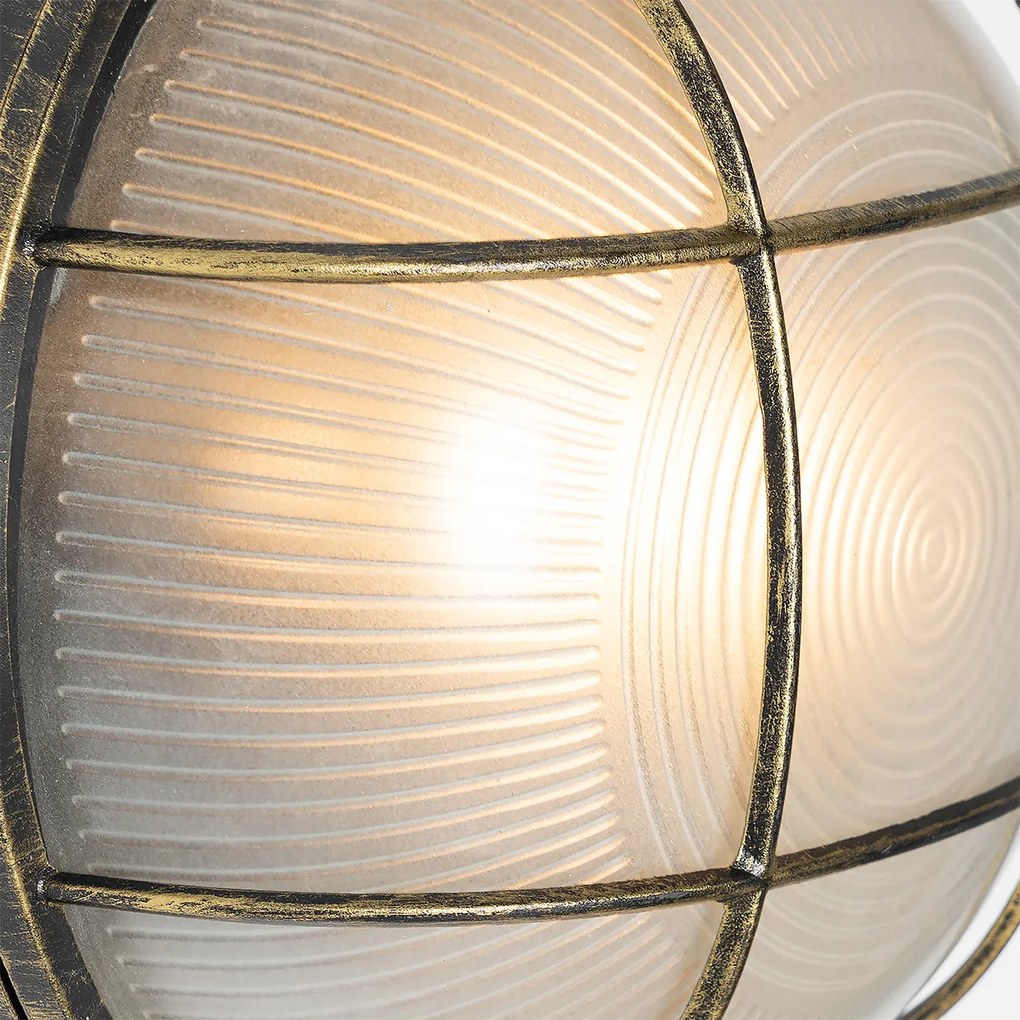 Candeeiro de parede exterior industrial dourado antigo IP44 - Hanneke