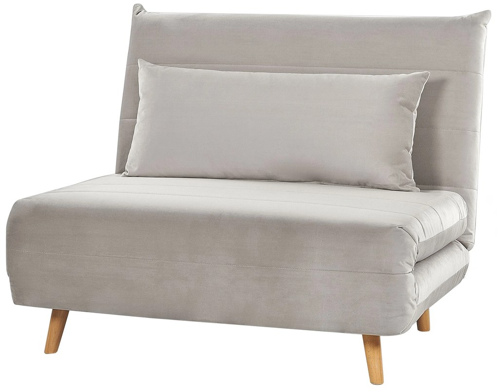 Sofá-cama em veludo cinzento claro SETTEN Beliani
