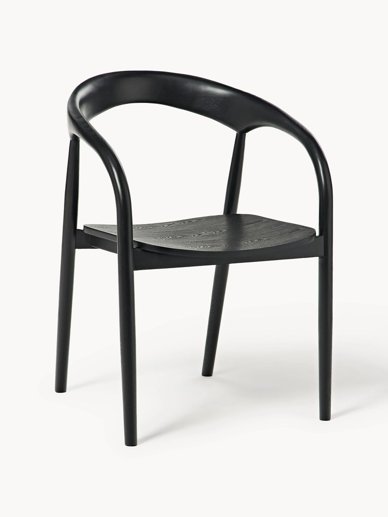 Cadeira de jantar em madeira de freixo com braços Camille