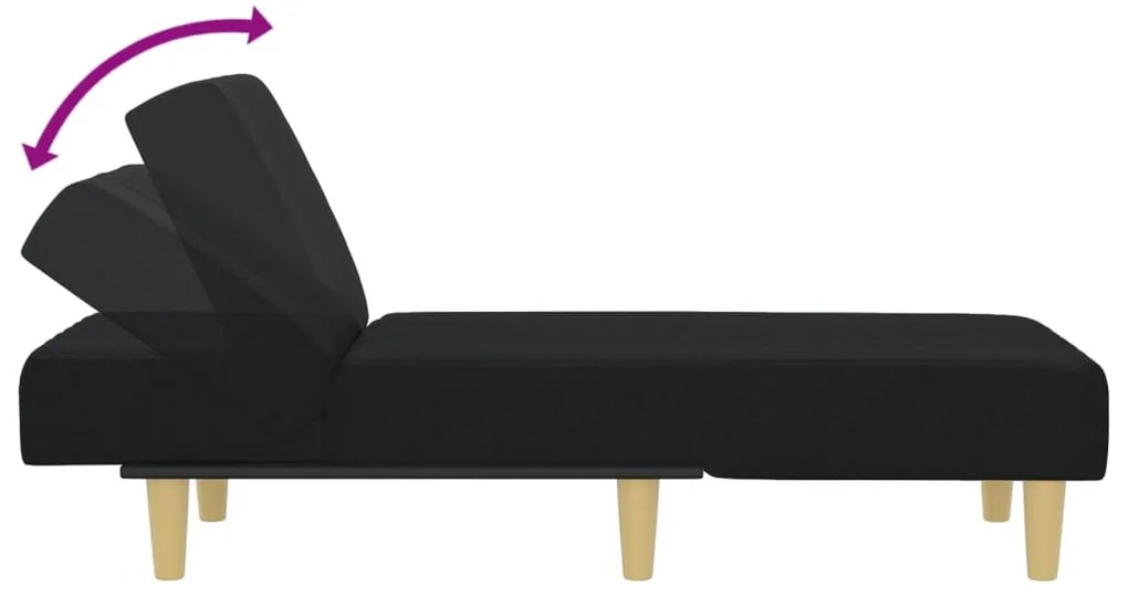 Chaise longue tecido preto