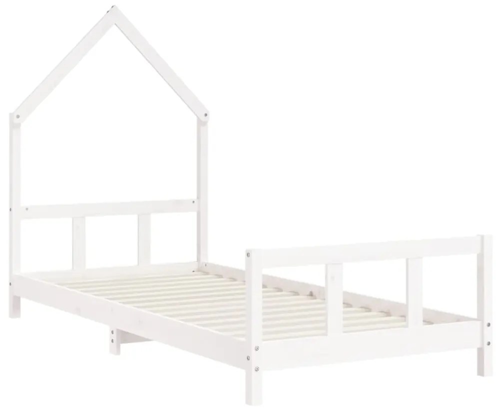 Estrutura de cama infantil 90x200 cm pinho maciço branco