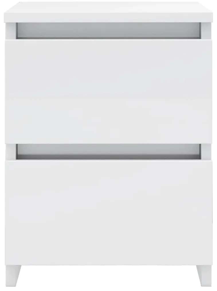 Mesa de cabeceira 30x30x40 cm contraplacado branco brilhante