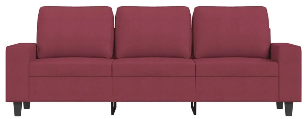 Sofá de 3 lugares tecido 180 cm vermelho tinto