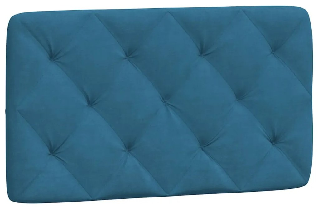 Estrutura de cama c/ luzes LED 90x190 cm veludo azul