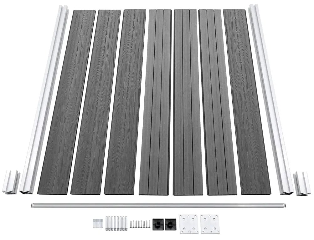 Painel de vedação para jardim WPC 180x186 cm cinzento