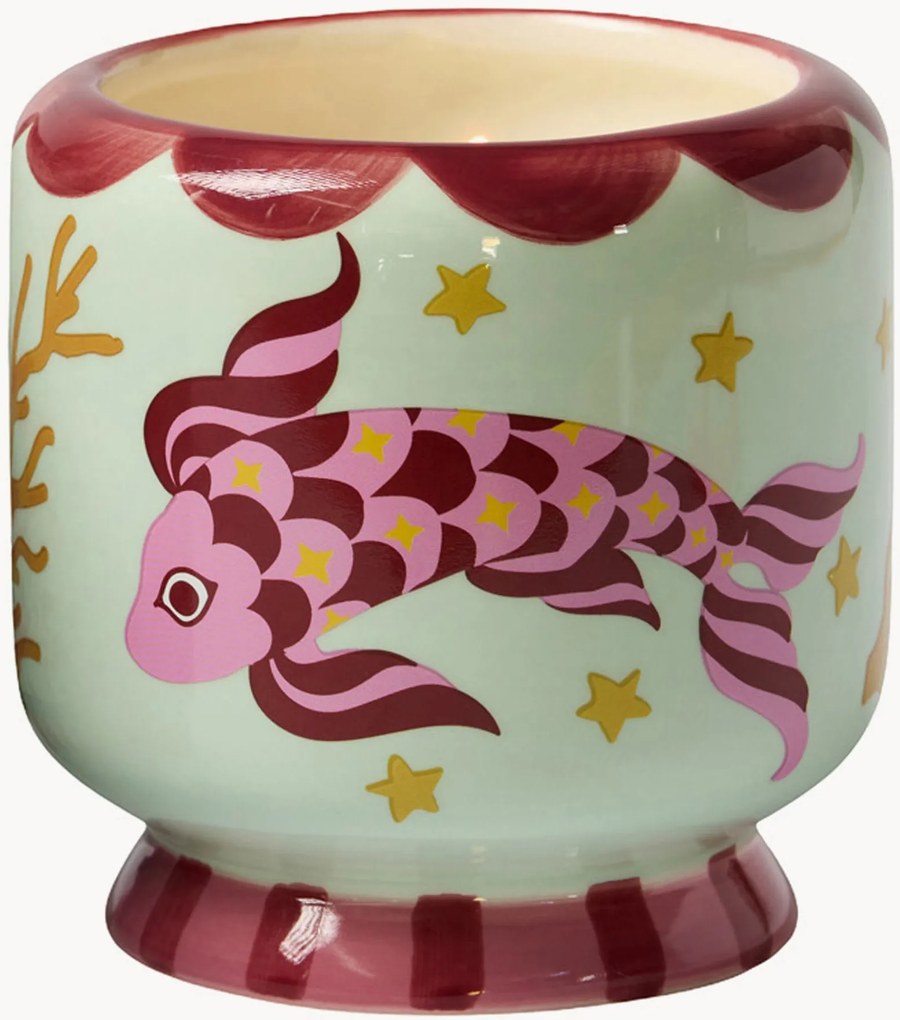 Vela perfumada em cerâmica Koi Fish (sal marinho, salva)