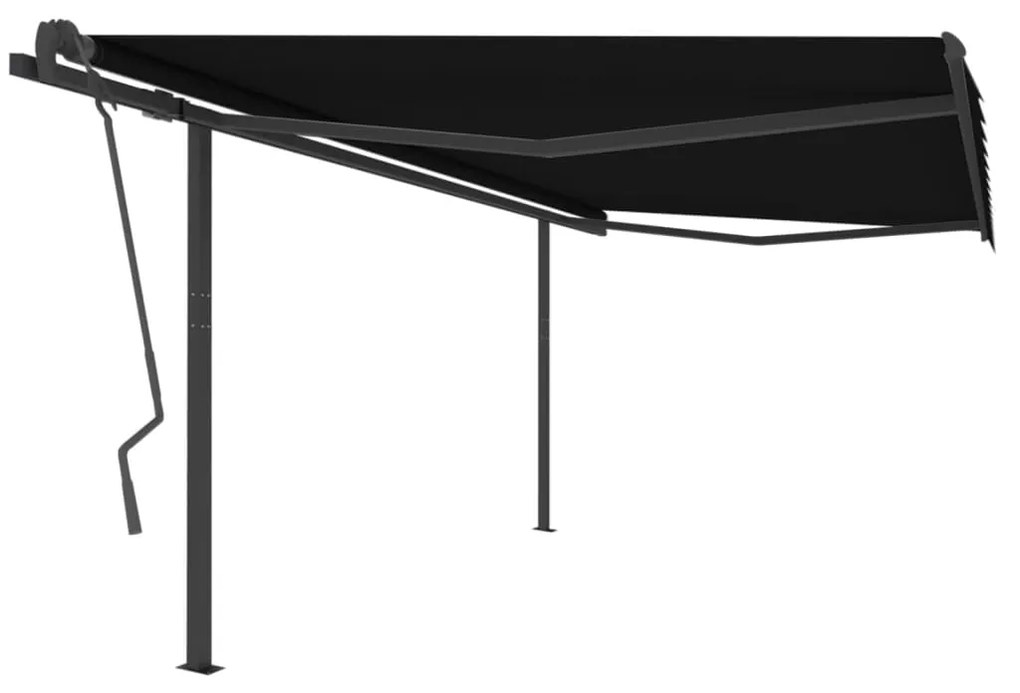 vidaXL Toldo retrátil automático com postes 4x3,5 m antracite