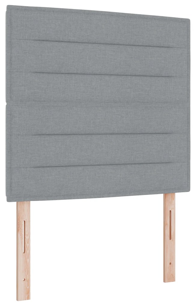 Cama Box com Colchão Cinza Claro 100x200 cm Tecido