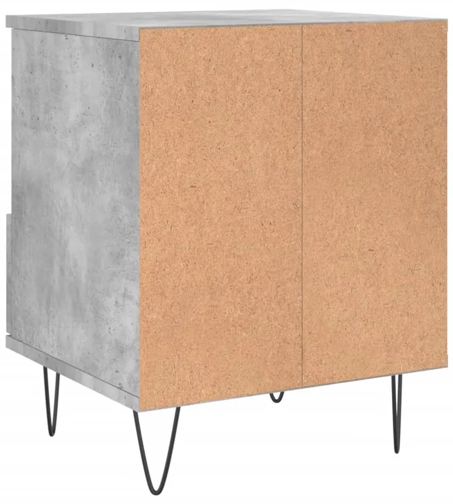 Mesas de cabeceira 2 pcs derivados de madeira cinzento cimento