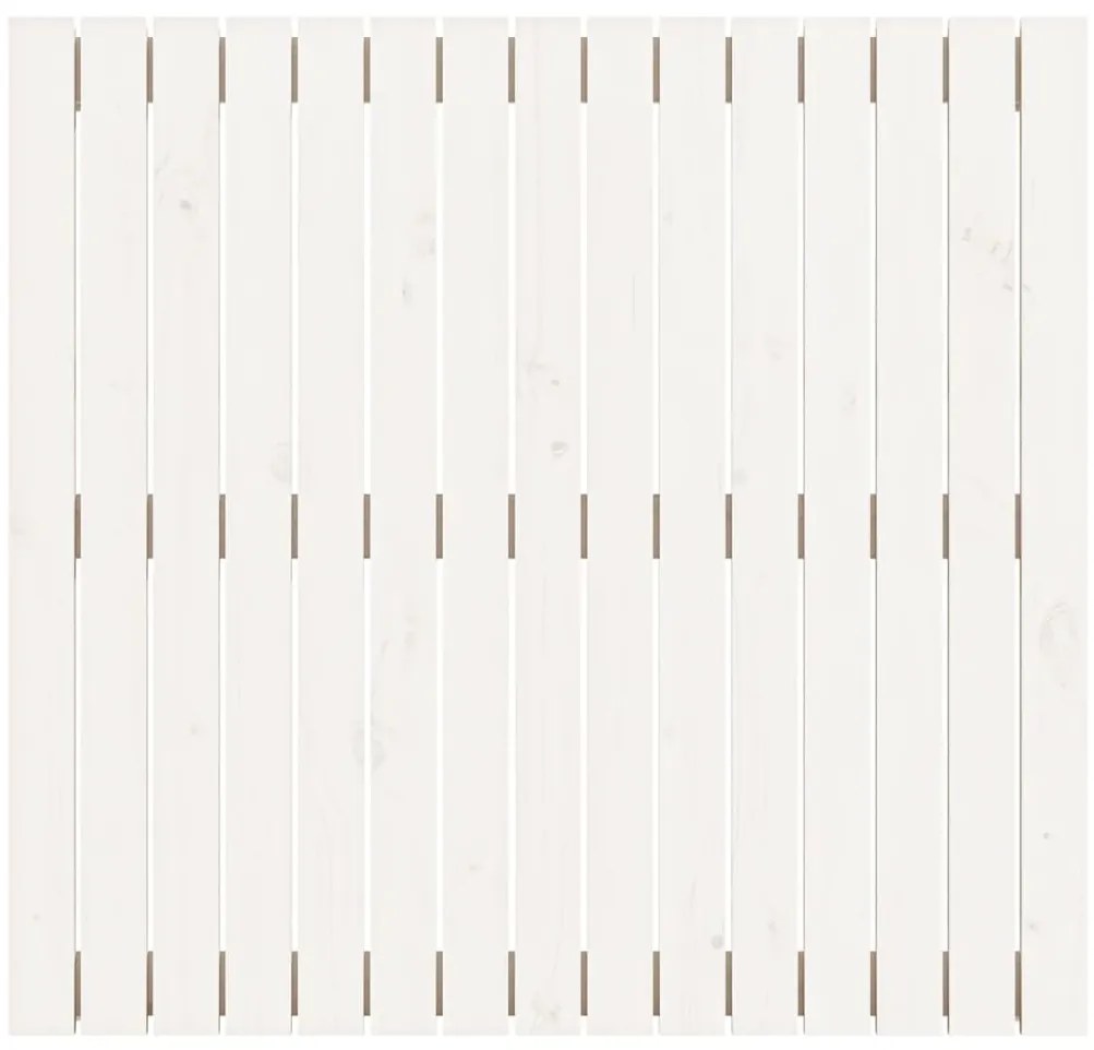 Cabeceira de parede 95,5x3x90 cm madeira de pinho maciça branco