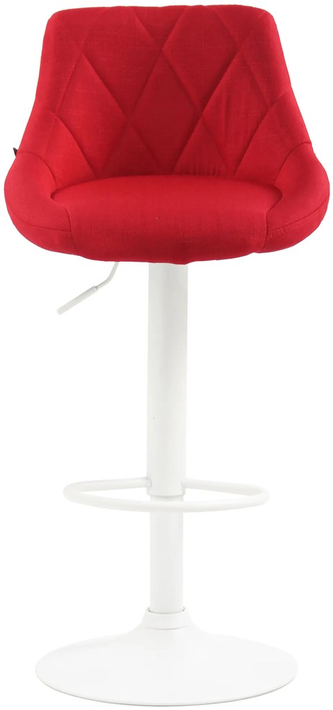 Banco de bar Lazio em tecido e com estrutura branca 46 x 83-104 x 49 cm Vermelho