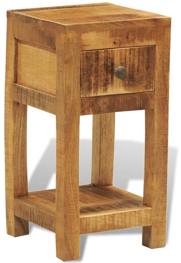 Mesa de cabeceira com 1 gaveta, madeira de mangueira maciça