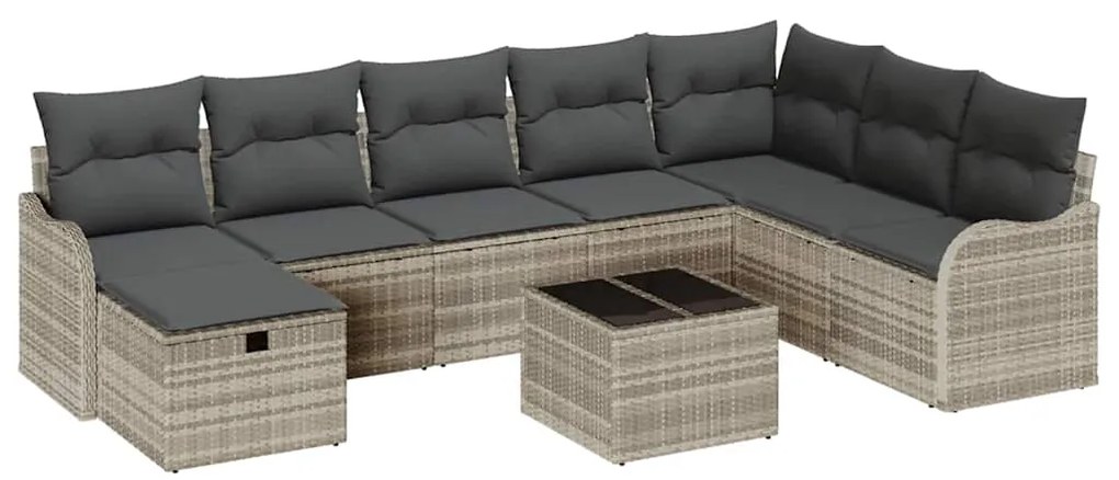 Conjunto de Sofá Modular para Jardim vidaXL de 9 Peças com Almofadas C
