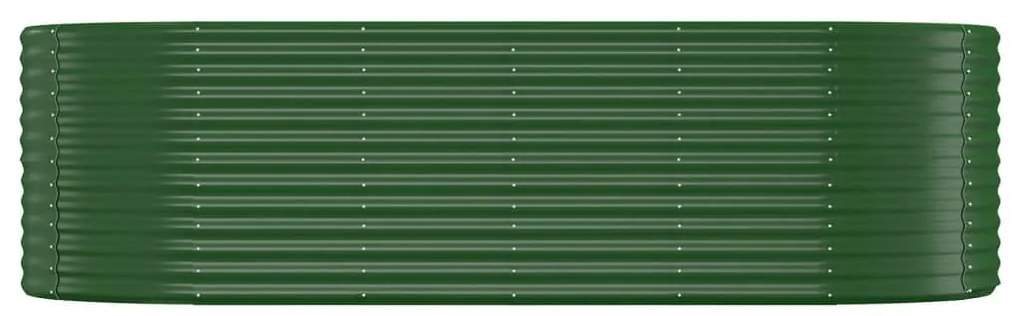 Canteiro elevado jardim 249x100x68 cm aço revestido a pó verde