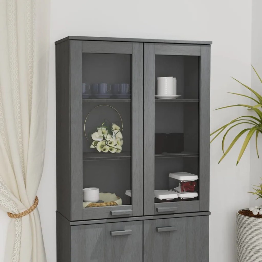 Topo p/ armário alto HAMAR 85x35x100 pinho maciço cinza-escuro
