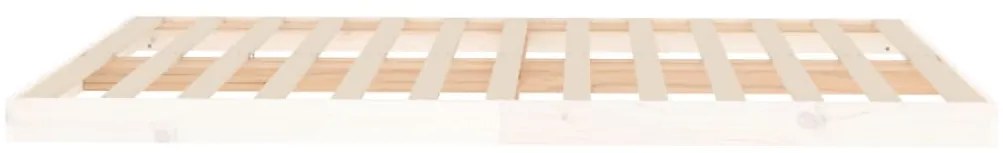 Estrutura de cama 140x200 cm madeira de pinho maciça branco