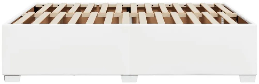 Estrutura de cama 160x200 cm couro artificial branco
