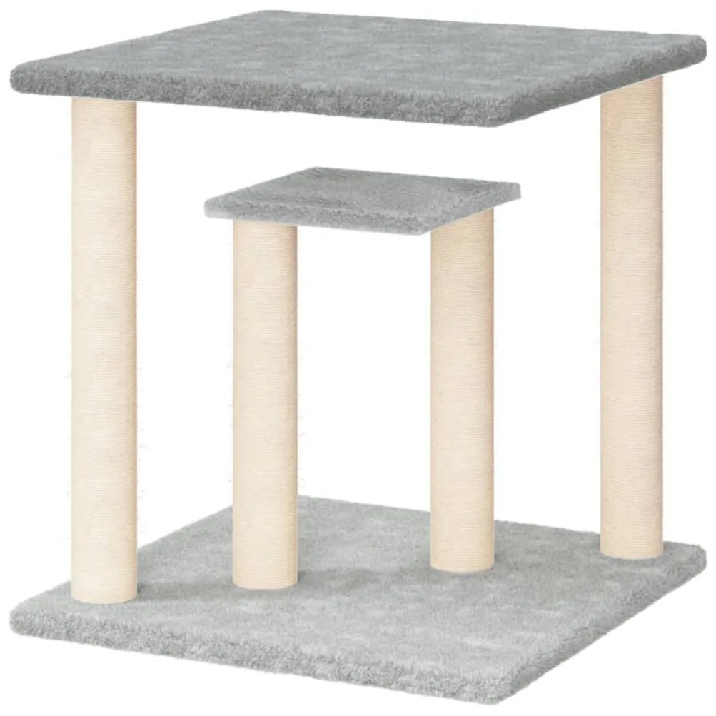 Postes arranhadores para gatos com plataformas 50cm cinza-claro