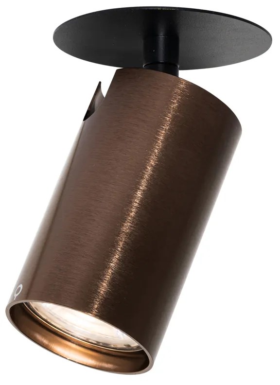 Conjunto de 6 focos embutidos modernos bronze escuro GU10 50mm - Chels Moderno