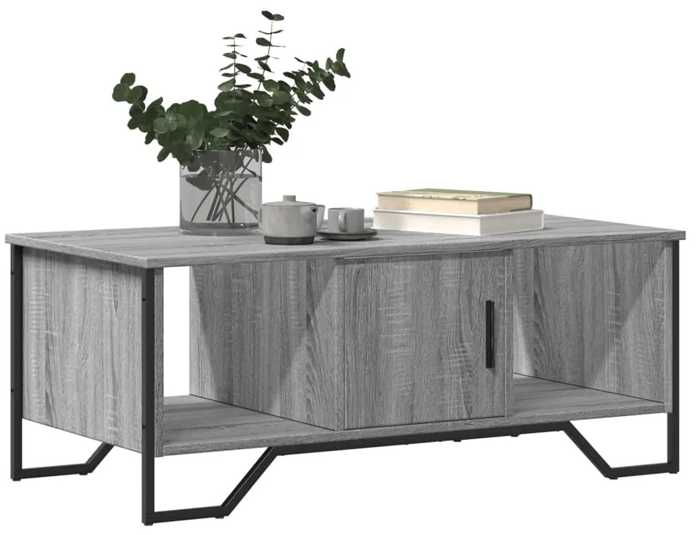 Mesa de centro 100x51x40cm derivados de madeira cinzento sonoma