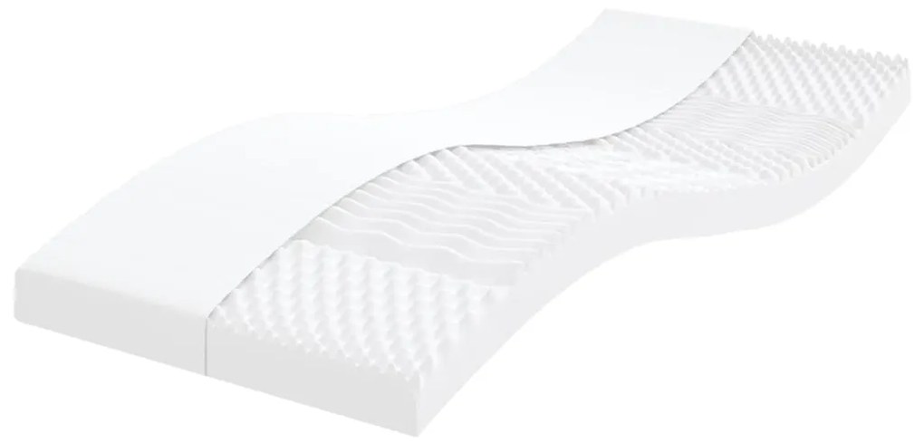 Colchão de espuma 80x220 cm 7 zonas dureza 20 ILD branco