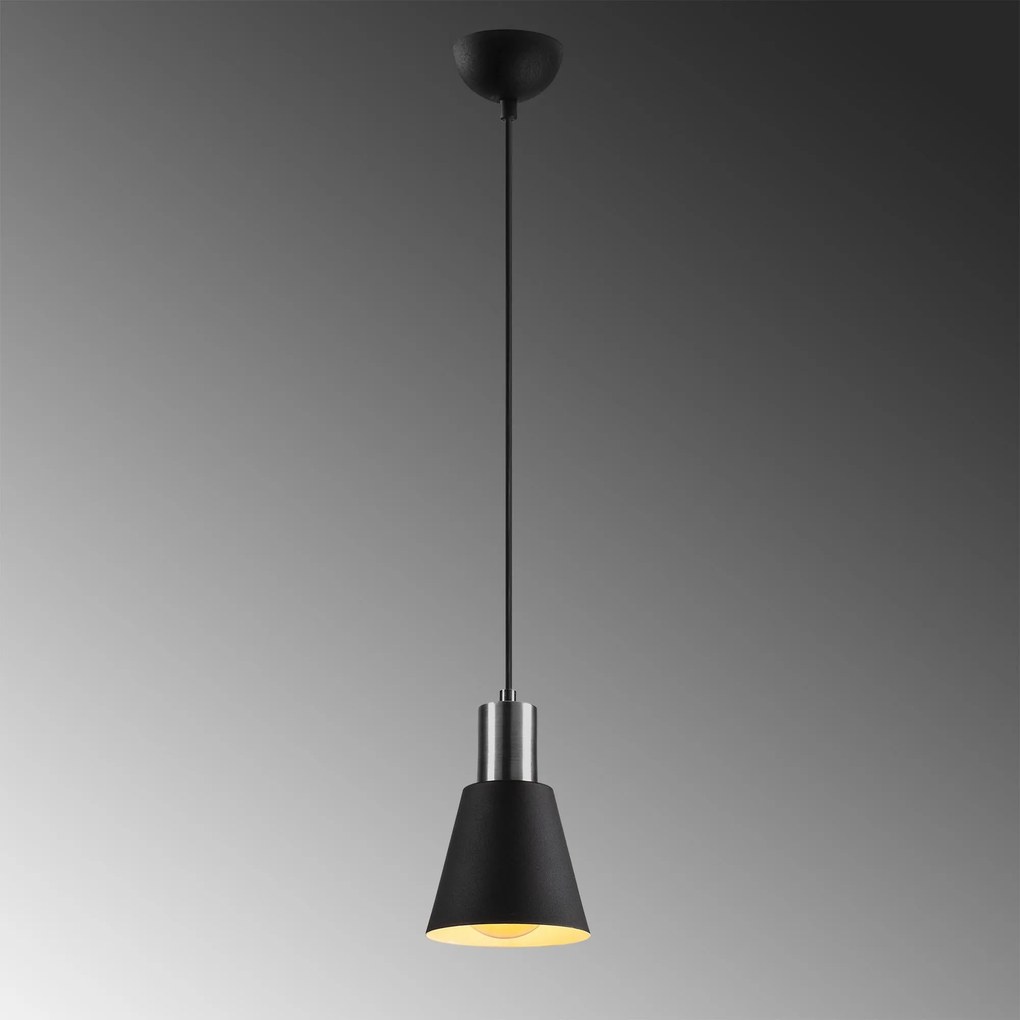Candeeiro Suspenso Kem – Preto Níquel – Diâmetro 14 cm, Altura 114 cm