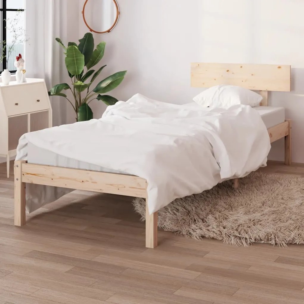 Estrutura de cama 100x200 cm madeira pinho maciço