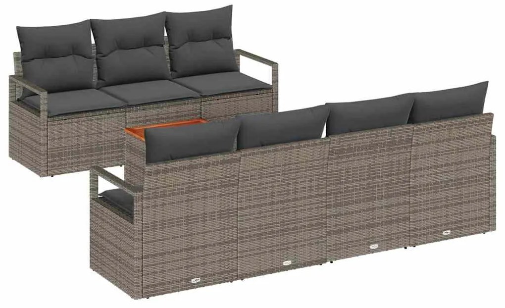 Conjunto de Sofá de Jardim Cinzento 7 pcs Cinzeto Grande