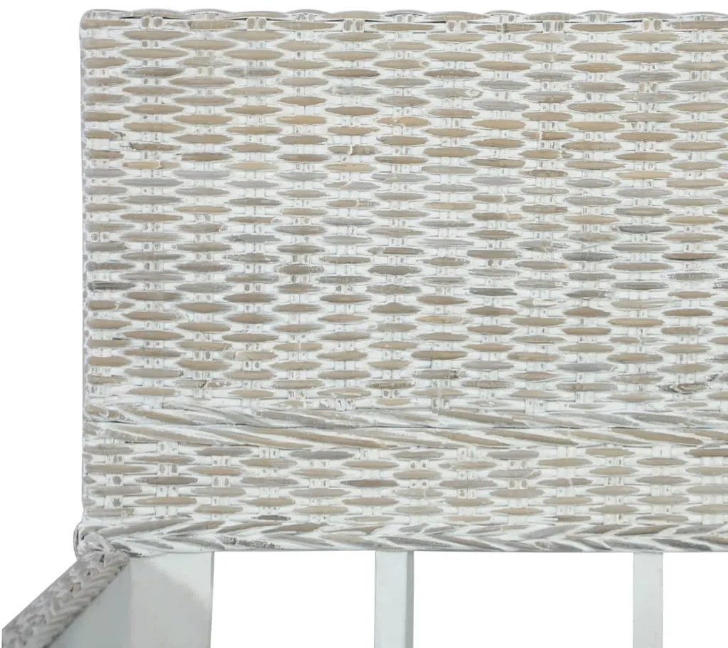 Estrutura de cama 180x200 cm vime genuíno cinzento