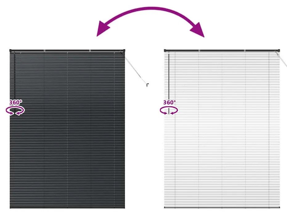 Persiana de Janela com cortinas Outros Manual Preto 160 x 220 cm Alumí