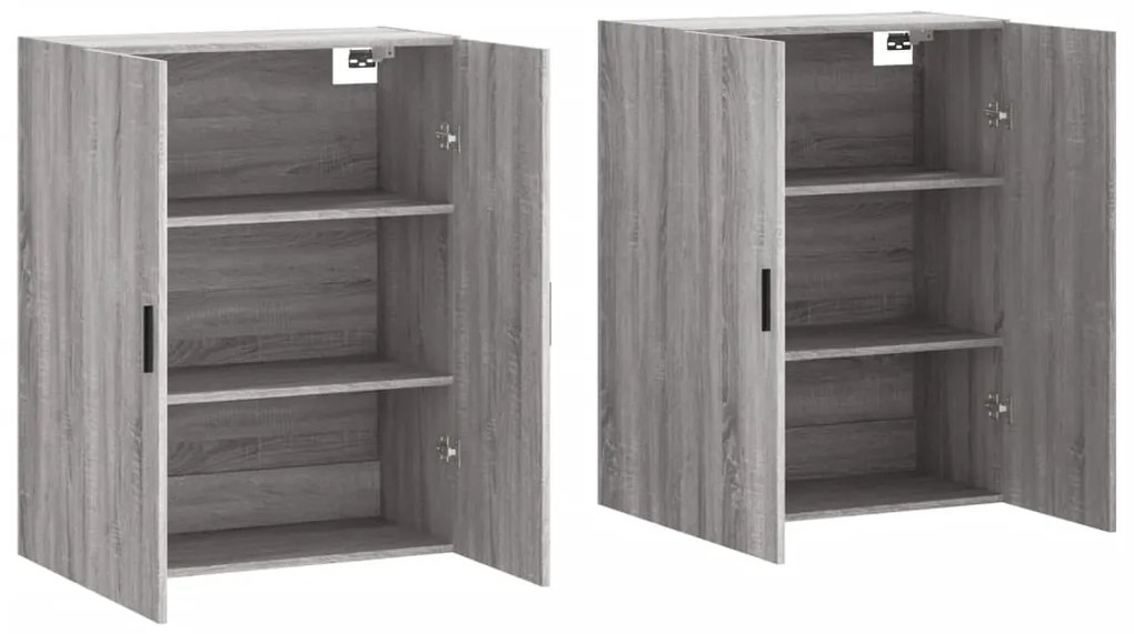 Armários de parede 2 pcs 69,5x34x90 cm cinzento sonoma
