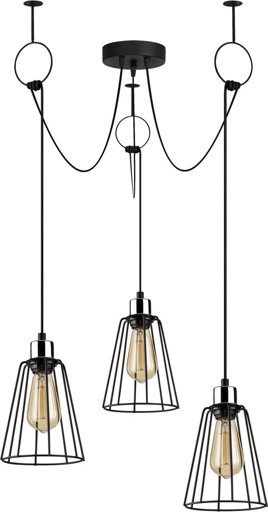 Candeeiro Tel – Preto – Diâmetro 95 cm x Altura 130 cm