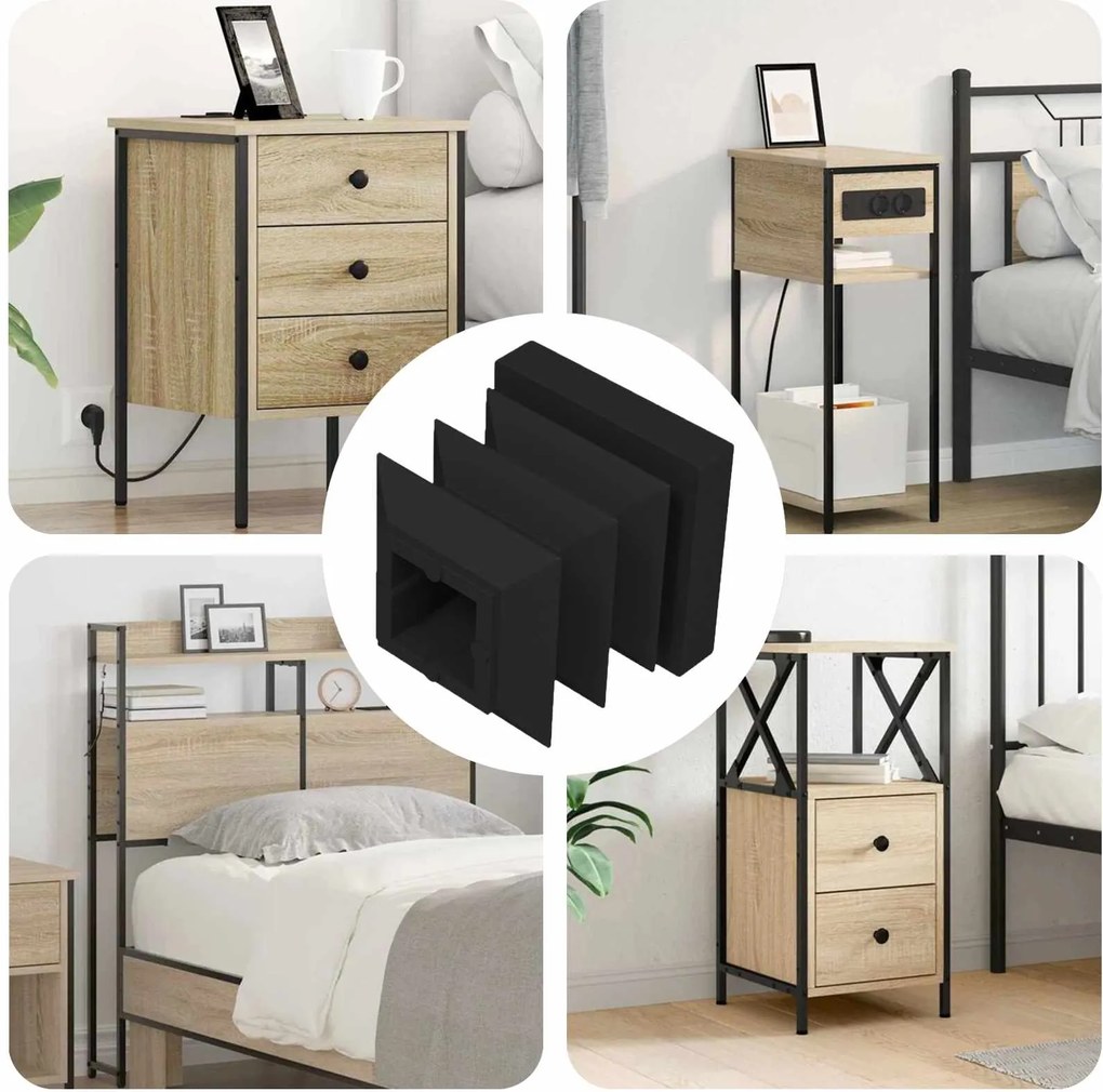 vidaXL Tampas de Extremidade 12 pcs Preto 15 x 15 x 15 mm PP