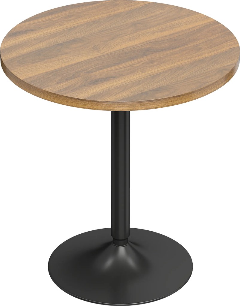 HOMCOM Mesa de bar redonda 60 cm, mesa alta de cozinha para refeições em pé com pés antiderrapantes, para cozinha, sala, nogueira | Aosom Portugal