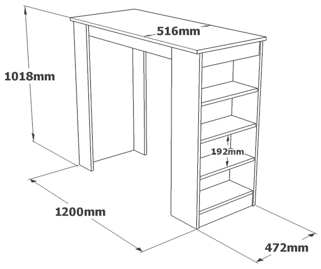 Mesa de Bar ST1 – Branco – 120x101,8x51,6 cm