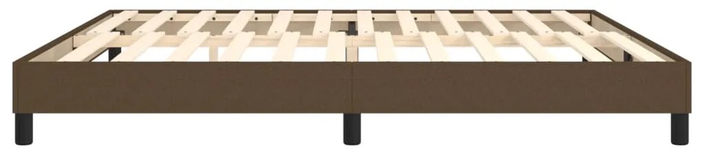 Estrutura de cama sem colchão 200x200 cm tecido castanho-escuro