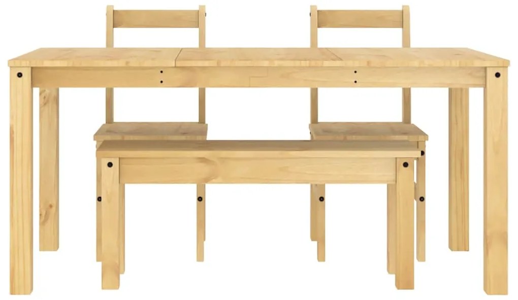 4 pcs conjunto de jantar Panama madeira pinho maciça