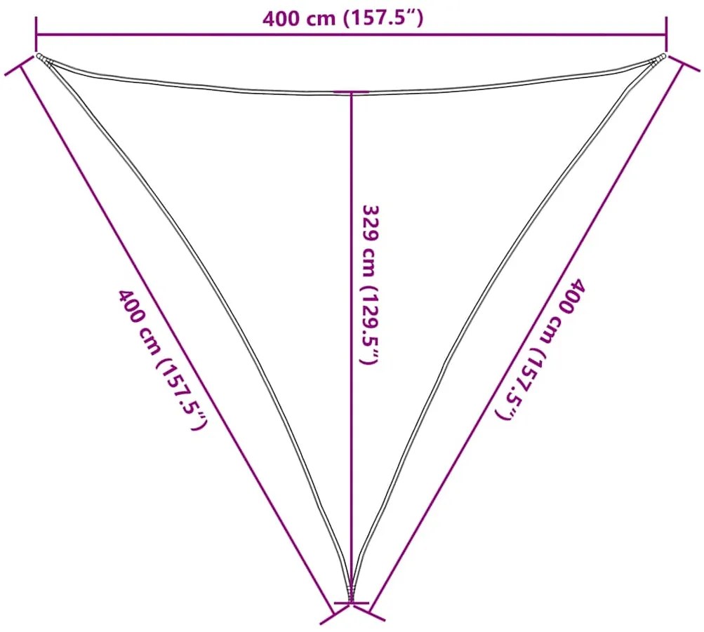 Para-sol estilo vela 160 g/m² 4x4x4m PEAD laranja