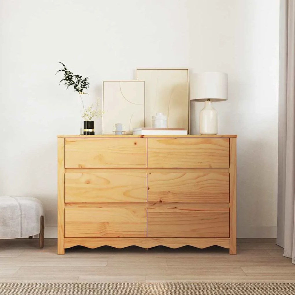 Cômoda vidaXL "DRAMMEN" 111x43x73,5 cm Madeira Sólida Pinheiro