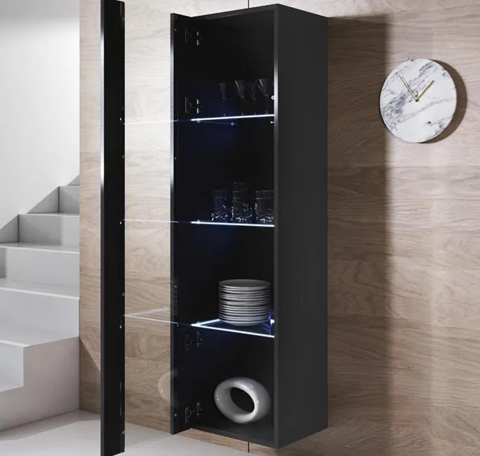 Conjunto de Móveis de Sala Travassô – 2,6 m – Modular em Preto com Móv