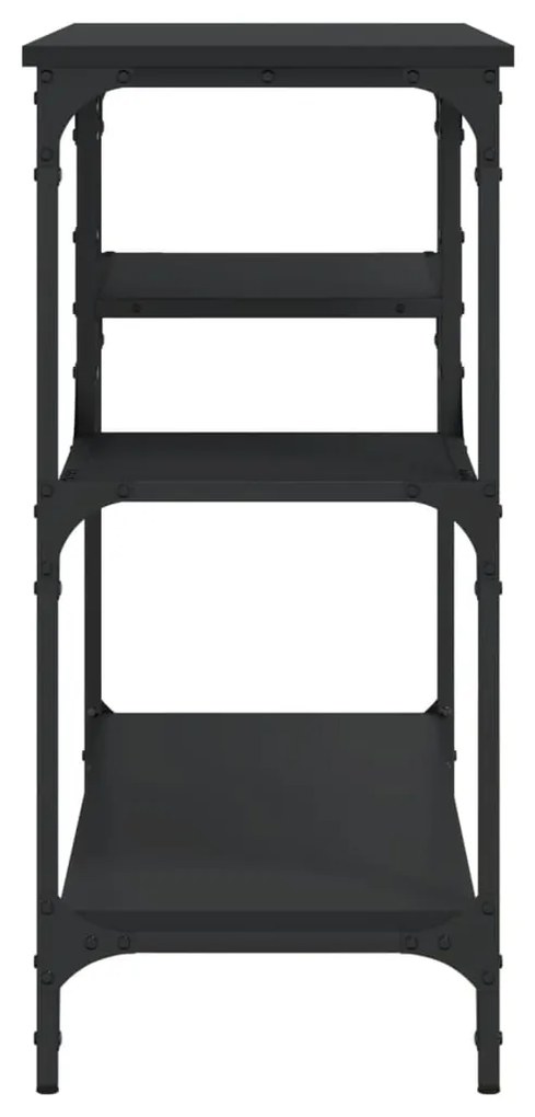 Mesa consola c/ prateleiras 100x35x75 cm preto