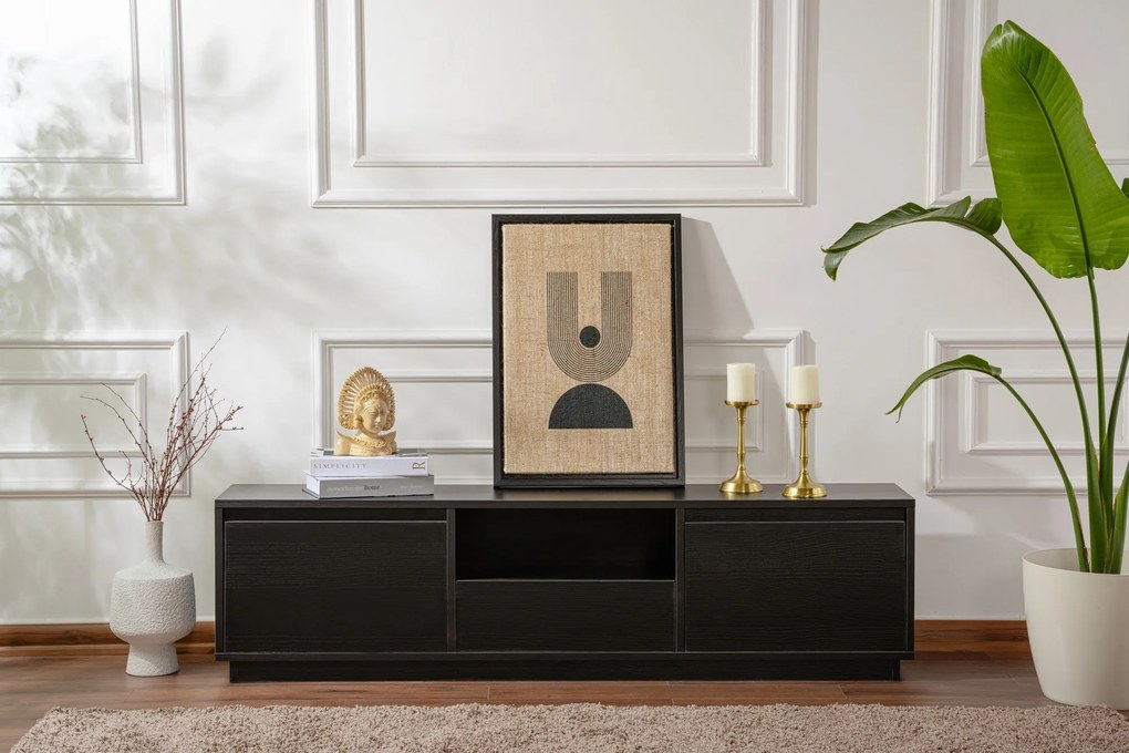 Móvel para TV Vanguard – Preto Madeira – 160x42x29,5 cm