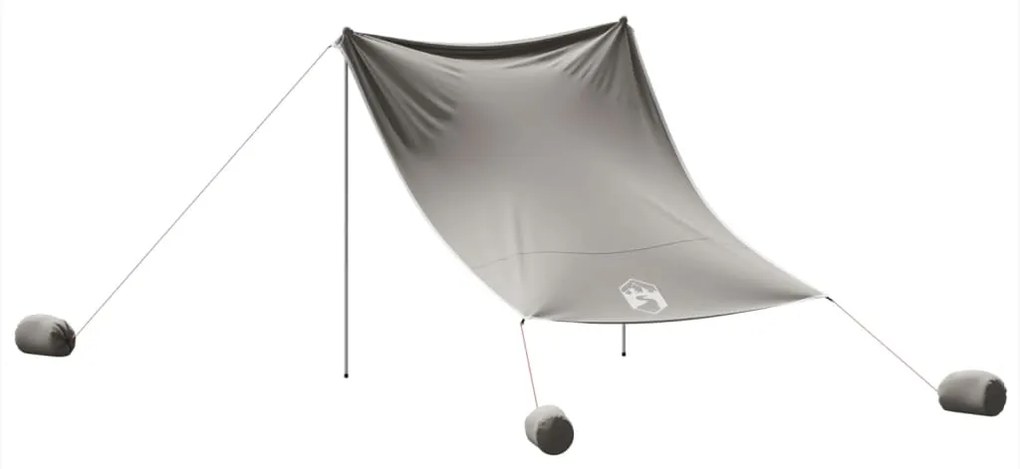 Toldo de praia com âncoras de areia 214x236 cm cinzento