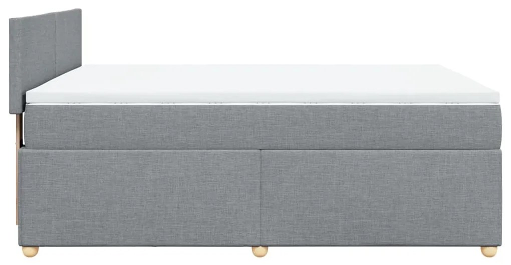Cama com molas/colchão 140x190 cm tecido cinzento-claro