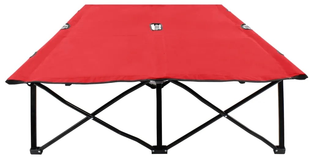 Espreguiçadeira/cama dobrável para 2 pessoas aço vermelho