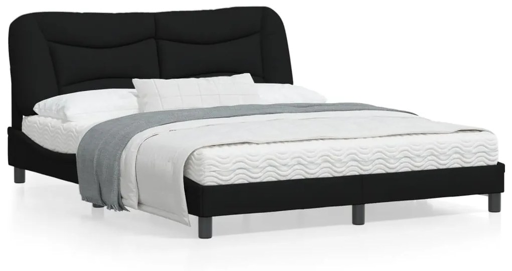 vidaXL Estrutura de cama com LED sem colchão 160x200 cm tecido preto