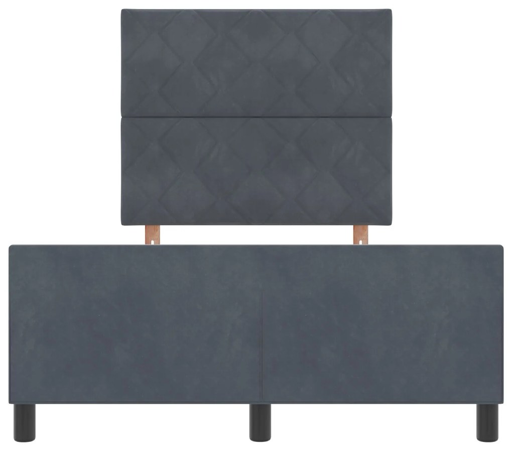 Cama vidaXL Cinza Escuro 120x190 cm Veludo