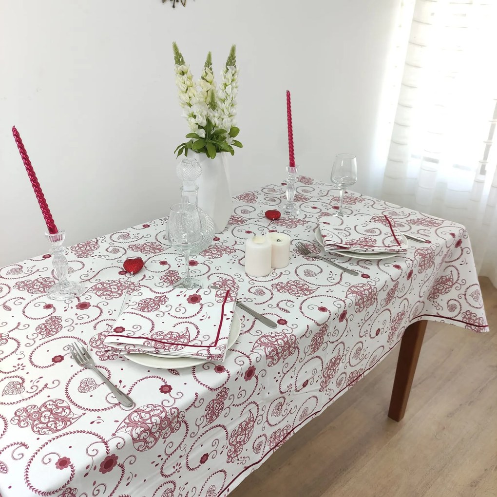 Toalha de Mesa Viana Red com Rolinho